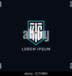 Monogram KG logo shield shape geometric style with simple creative initial logo design vector graphic Stock Vector