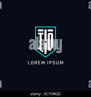 Monogram IQ logo shield shape geometric style with simple creative initial logo design vector graphic Stock Vector