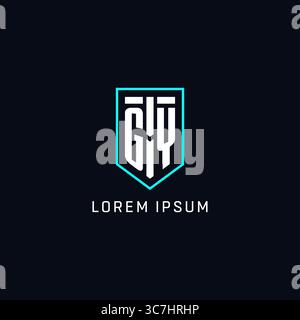 Monogram GY logo shield shape geometric style with simple creative initial logo design vector graphic Stock Vector