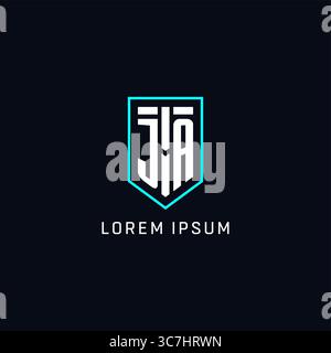 Monogram JA logo shield shape geometric style with simple creative initial logo design vector graphic Stock Vector