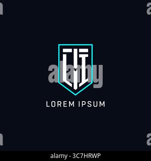 Monogram LI logo shield shape geometric style with simple creative initial logo design vector graphic Stock Vector