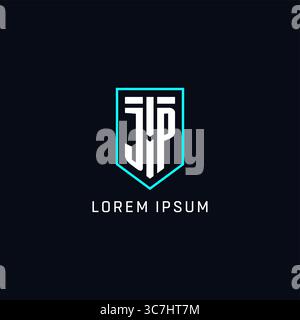 Monogram JP logo shield shape geometric style with simple creative initial logo design vector graphic Stock Vector