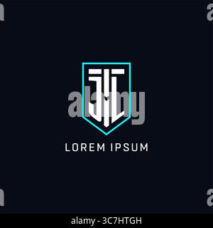 Monogram JL logo shield shape geometric style with simple creative initial logo design vector graphic Stock Vector