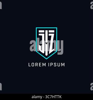 Monogram JZ logo shield shape geometric style with simple creative initial logo design vector graphic Stock Vector