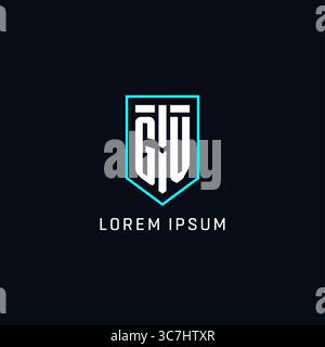 Monogram GV logo shield shape geometric style with simple creative initial logo design vector graphic Stock Vector