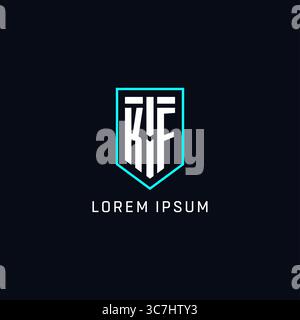 Monogram KF logo shield shape geometric style with simple creative initial logo design vector graphic Stock Vector