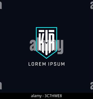 Monogram KR logo shield shape geometric style with simple creative initial logo design vector graphic Stock Vector