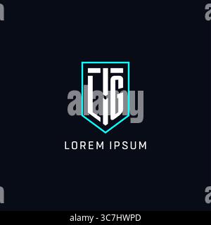 Monogram LG logo shield shape geometric style with simple creative initial logo design vector graphic Stock Vector