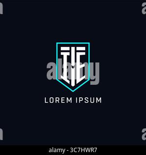 Monogram IE logo shield shape geometric style with simple creative initial logo design vector graphic Stock Vector
