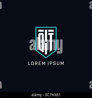 Monogram OT logo shield shape geometric style with simple creative initial logo design vector graphic Stock Vector