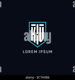 Monogram KV logo shield shape geometric style with simple creative initial logo design vector graphic Stock Vector