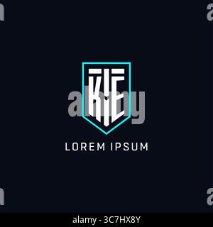 Monogram KE logo shield shape geometric style with simple creative initial logo design vector graphic Stock Vector