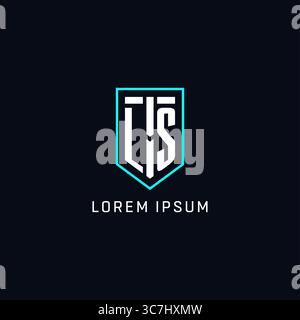 Monogram LS logo shield shape geometric style with simple creative initial logo design vector graphic Stock Vector