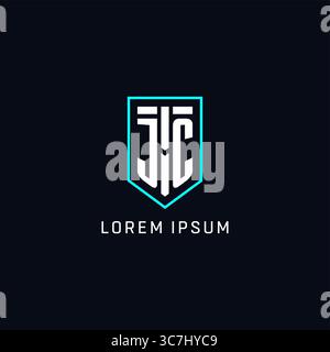 Monogram JC logo shield shape geometric style with simple creative initial logo design vector graphic Stock Vector