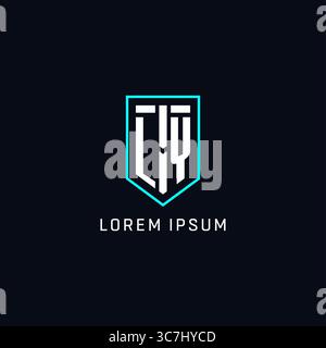 Monogram LY logo shield shape geometric style with simple creative initial logo design vector graphic Stock Vector