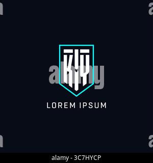 Monogram KY logo shield shape geometric style with simple creative initial logo design vector graphic Stock Vector