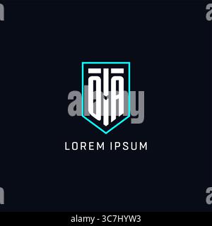 Monogram OA logo shield shape geometric style with simple creative initial logo design vector graphic Stock Vector
