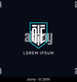 Monogram OE logo shield shape geometric style with simple creative initial logo design vector graphic Stock Vector