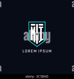 Monogram MI logo shield shape geometric style with simple creative initial logo design vector graphic Stock Vector