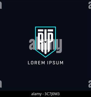 Monogram RP logo shield shape geometric style with simple creative initial logo design vector graphic Stock Vector