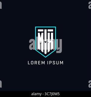 Monogram MX logo shield shape geometric style with simple creative initial logo design vector graphic Stock Vector