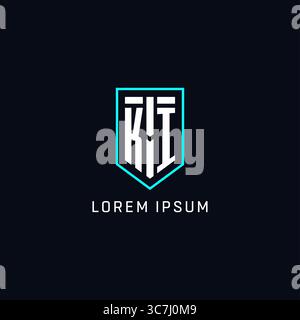 Monogram KI logo shield shape geometric style with simple creative initial logo design vector graphic Stock Vector