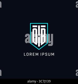 Monogram OB logo shield shape geometric style with simple creative initial logo design vector graphic Stock Vector