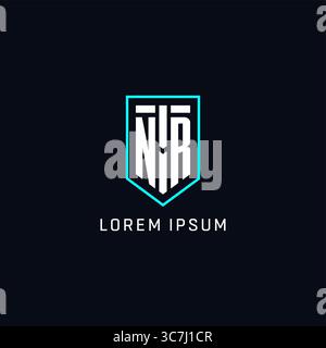 Monogram NR logo shield shape geometric style with simple creative initial logo design vector graphic Stock Vector