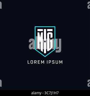 Monogram MG logo shield shape geometric style with simple creative initial logo design vector graphic Stock Vector