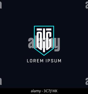 Monogram OG logo shield shape geometric style with simple creative initial logo design vector graphic Stock Vector