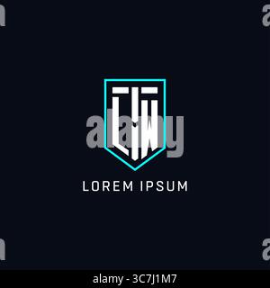 Monogram LW logo shield shape geometric style with simple creative initial logo design vector graphic Stock Vector