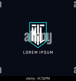 Monogram ML logo shield shape geometric style with simple creative initial logo design vector graphic Stock Vector
