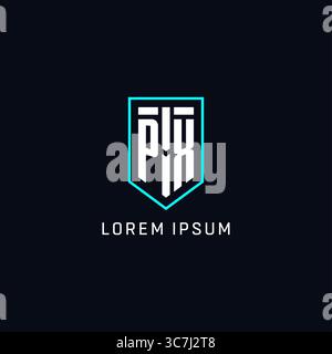 Monogram PX logo shield shape geometric style with simple creative initial logo design vector graphic Stock Vector