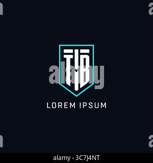 Monogram TB logo shield shape geometric style with simple creative initial logo design vector graphic Stock Vector
