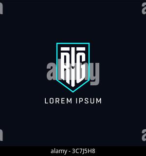 Monogram RG logo shield shape geometric style with simple creative initial logo design vector graphic Stock Vector