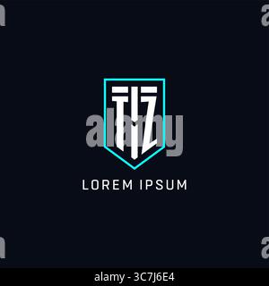 Monogram TZ logo shield shape geometric style with simple creative initial logo design vector graphic Stock Vector