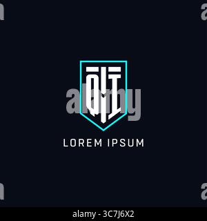 Monogram QI logo shield shape geometric style with simple creative initial logo design vector graphic Stock Vector