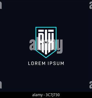 Monogram RX logo shield shape geometric style with simple creative initial logo design vector graphic Stock Vector