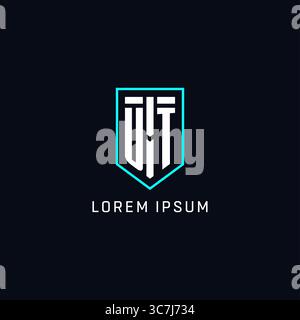 Monogram UT logo shield shape geometric style with simple creative initial logo design vector graphic Stock Vector