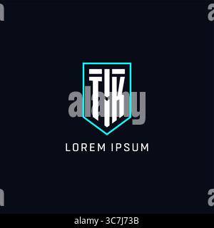 Monogram TK logo shield shape geometric style with simple creative initial logo design vector graphic Stock Vector
