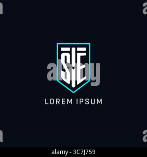 Monogram SE logo shield shape geometric style with simple creative initial logo design vector graphic Stock Vector