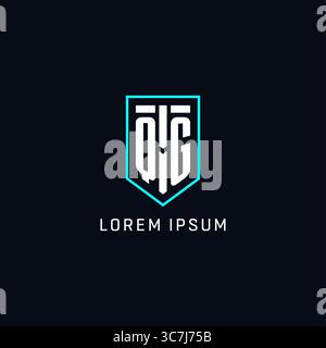 Monogram QG logo shield shape geometric style with simple creative initial logo design vector graphic Stock Vector