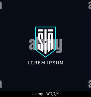 Monogram SA logo shield shape geometric style with simple creative initial logo design vector graphic Stock Vector