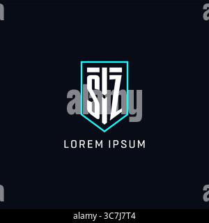 Monogram SZ logo shield shape geometric style with simple creative initial logo design vector graphic Stock Vector