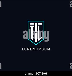 Monogram TL logo shield shape geometric style with simple creative initial logo design vector graphic Stock Vector