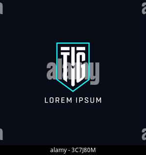 Monogram TG logo shield shape geometric style with simple creative initial logo design vector graphic Stock Vector