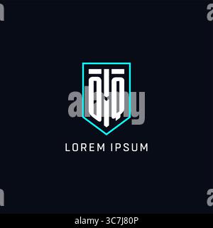 Monogram OQ logo shield shape geometric style with simple creative initial logo design vector graphic Stock Vector