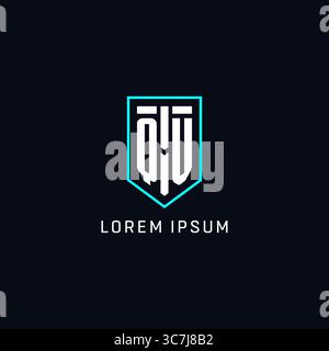 Monogram QV logo shield shape geometric style with simple creative initial logo design vector graphic Stock Vector