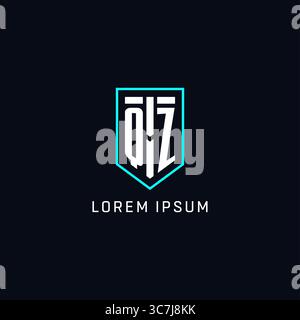 Monogram QZ logo shield shape geometric style with simple creative initial logo design vector graphic Stock Vector