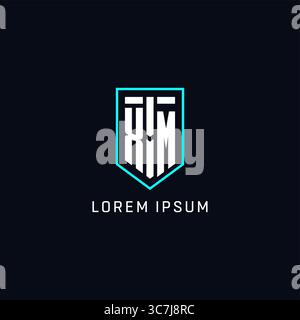 Monogram XM logo shield shape geometric style with simple creative initial logo design vector graphic Stock Vector